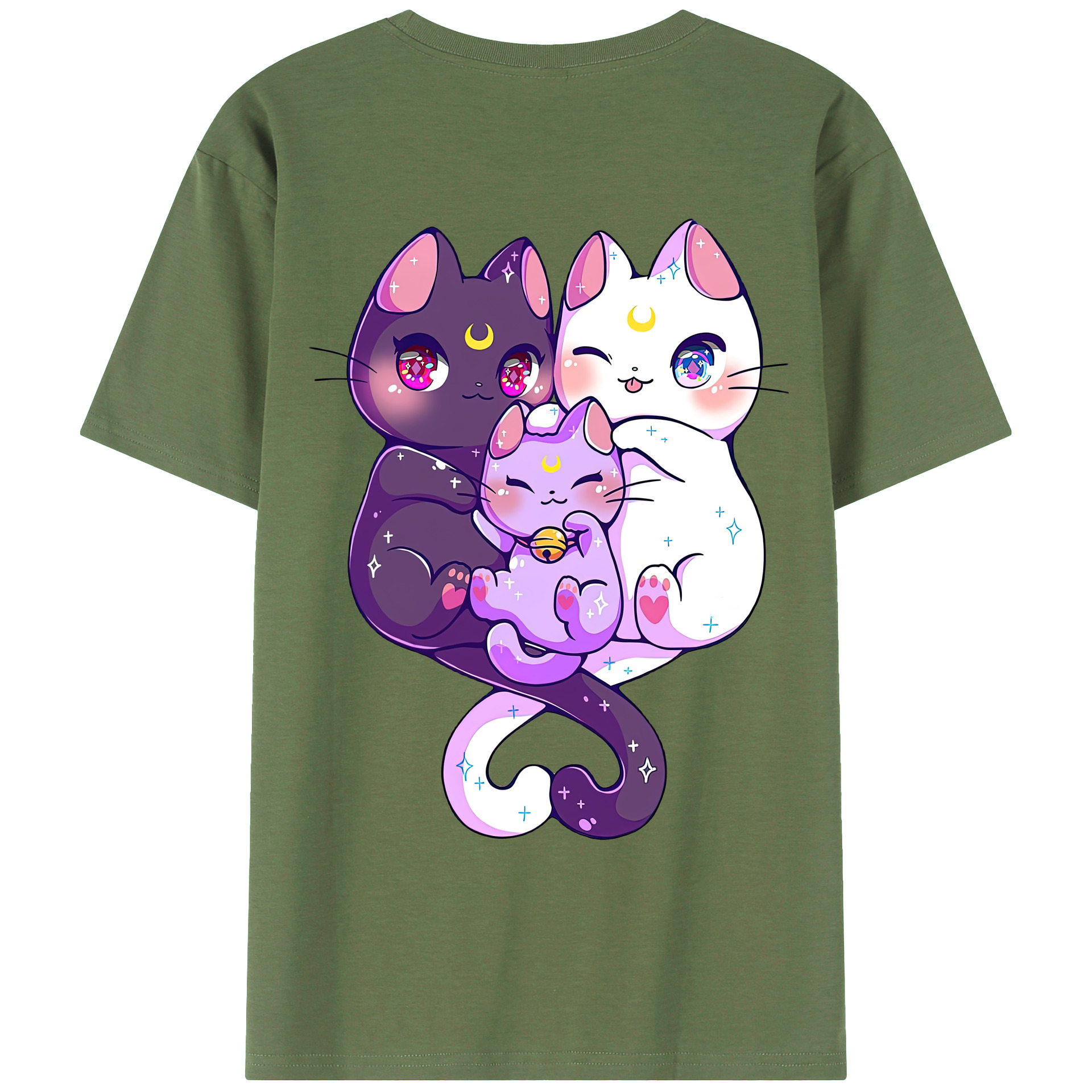 （画像用） 美少女戦士セーラームーン Sailor Moon 綿100％ メンズ半袖Tシャツ（バックプリント） 通気性